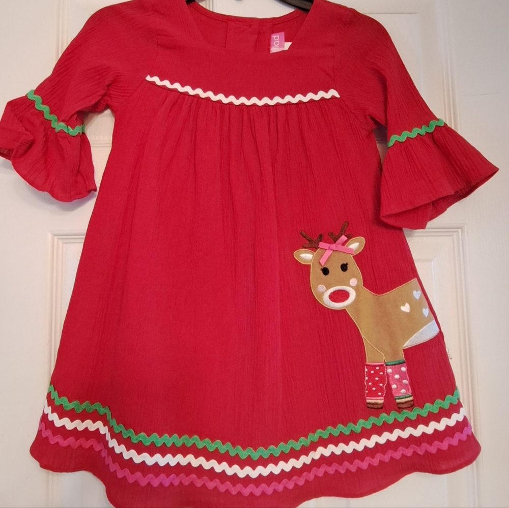 Girls Red Christmas Dress
